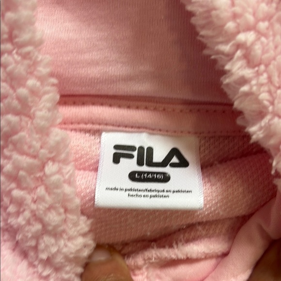NWOT FILA Kids Pink Fleece Hoodie - Picture 2 of 4